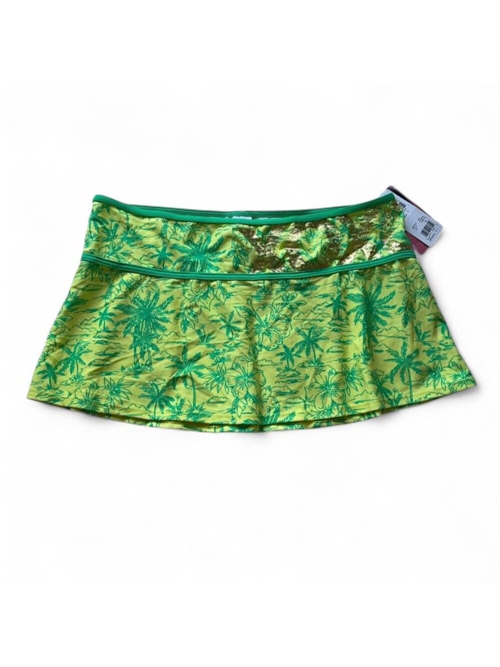 XOXO Green Mini Swim Skirt Size Large New With Tags